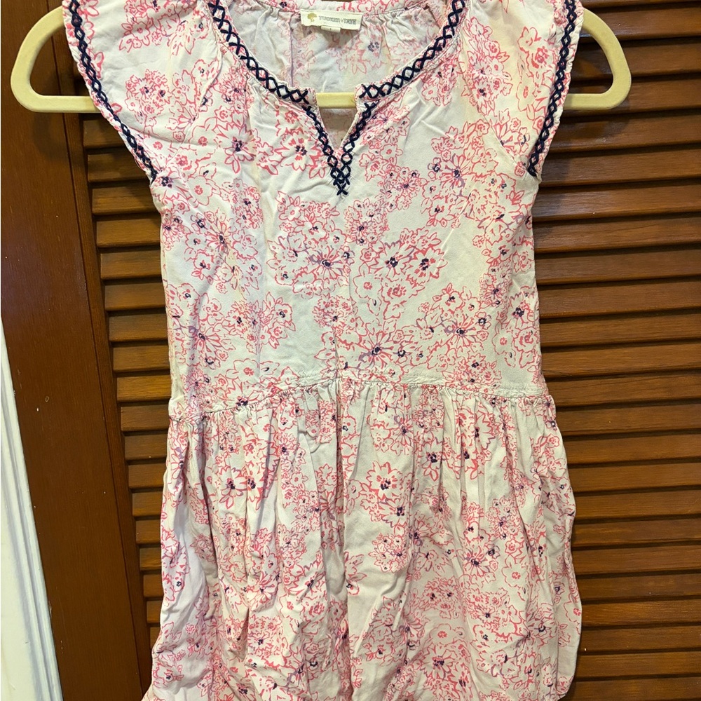 Tucker + Tate Pink Floral Dress with Navy Accents